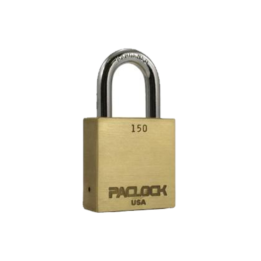 PACLOCK Medium-Duty Brass Padlock with Brass Finish and 3/4 Inch Shackle Spread  150 Series