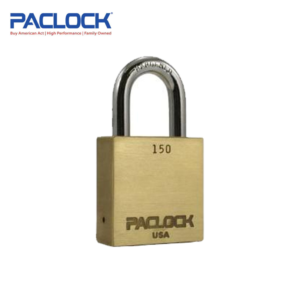 PACLOCK Medium-Duty Brass Padlock with Brass Finish and 3/4 Inch Shackle Spread  150 Series