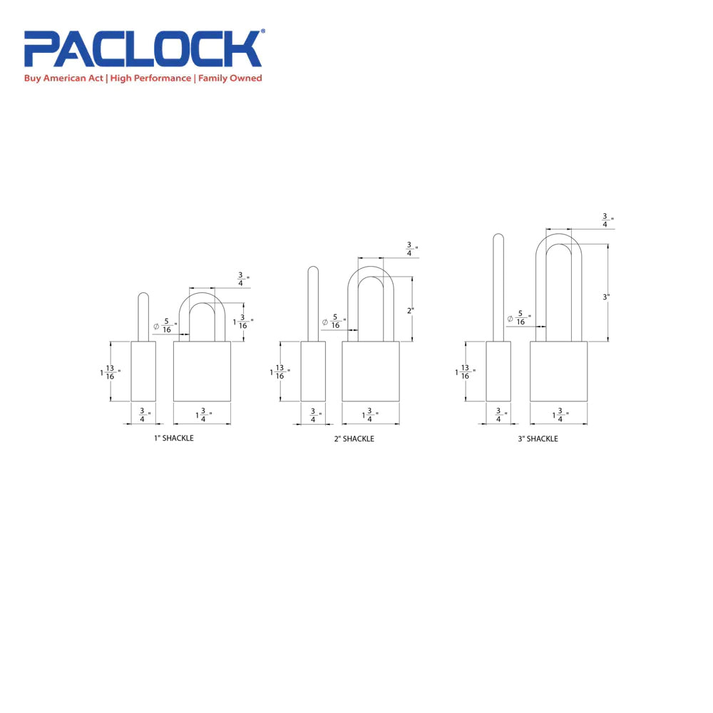 PACLOCK Medium-Duty Brass Padlock with Brass Finish and 3/4 Inch Shackle Spread  150 Series