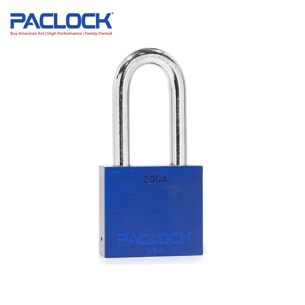 PACLOCK Heavy-Duty Aluminum Padlock with 3/4 Inch Shackle Spread and P0 Keyway 200A Series - 316 Stainless Steel Shackles