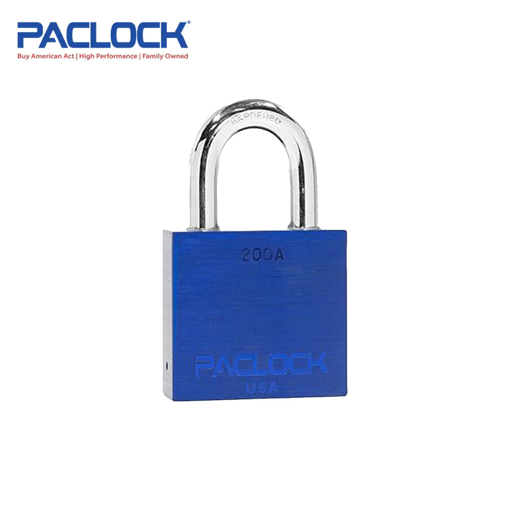 PACLOCK Heavy-Duty Aluminum Padlock with 3/4 Inch Shackle Spread and M1 Keyway 200A Series - Hardened Steel Shackles