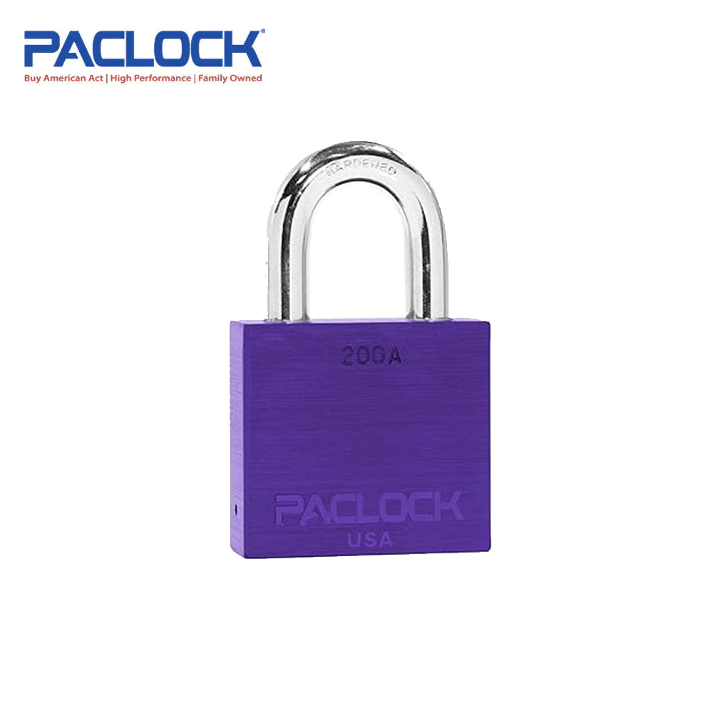 PACLOCK Heavy-Duty Aluminum Padlock with 3/4 Inch Shackle Spread and P0 Keyway 200A Series - 316 Stainless Steel Shackles