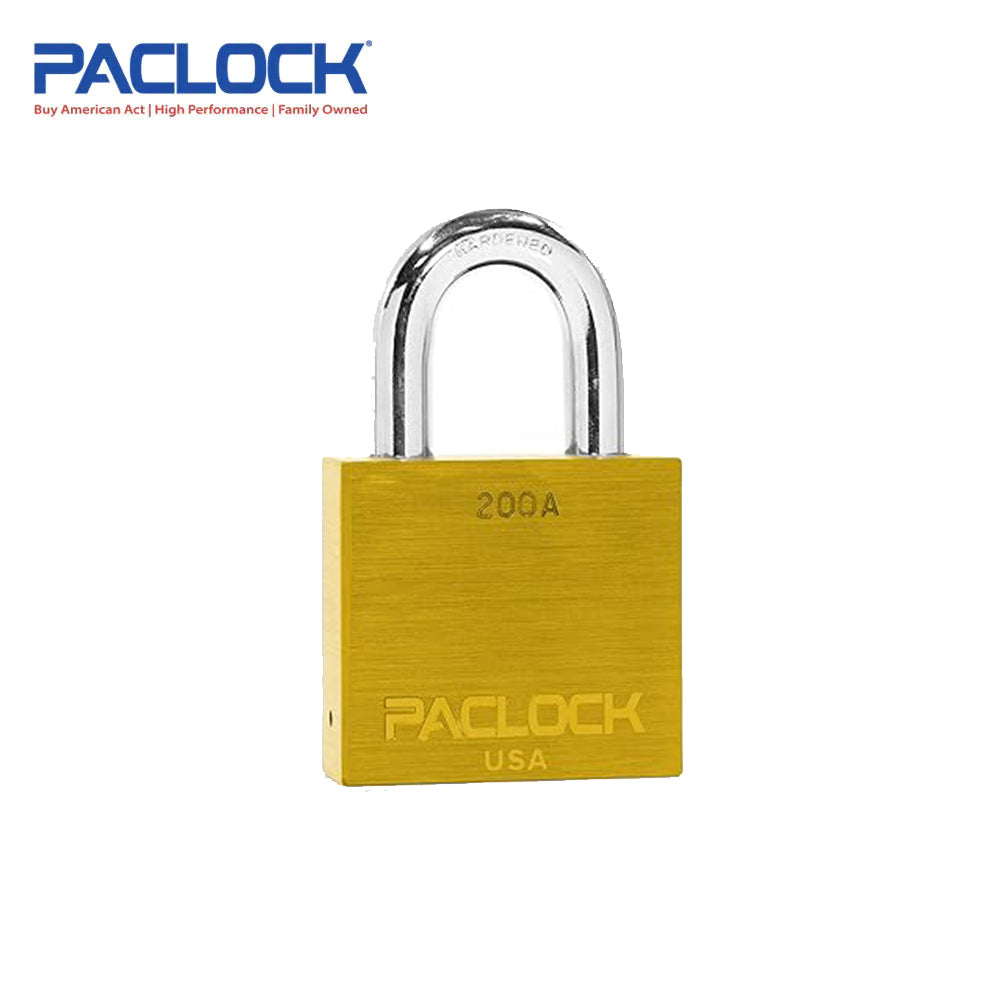 PACLOCK Heavy-Duty Aluminum Padlock with 3/4 Inch Shackle Spread and PR1 Keyway 200A Series - Hardened Steel Shackles