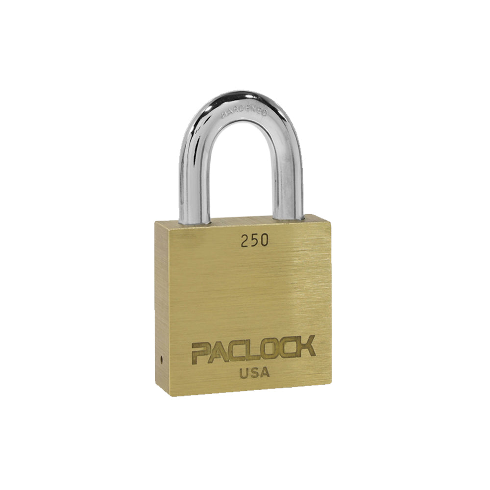 PACLOCK Heavy-Duty Brass Padlock with 3/4 Inch Shackle Spread and M1 Keyway 250 Series