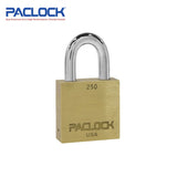 PACLOCK Heavy-Duty Brass Padlock with 3/4 Inch Shackle Spread and PR1 Keyway 250 Series