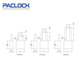 PACLOCK Heavy-Duty Brass Padlock with 3/4 Inch Shackle Spread and PR1 Keyway 250 Series