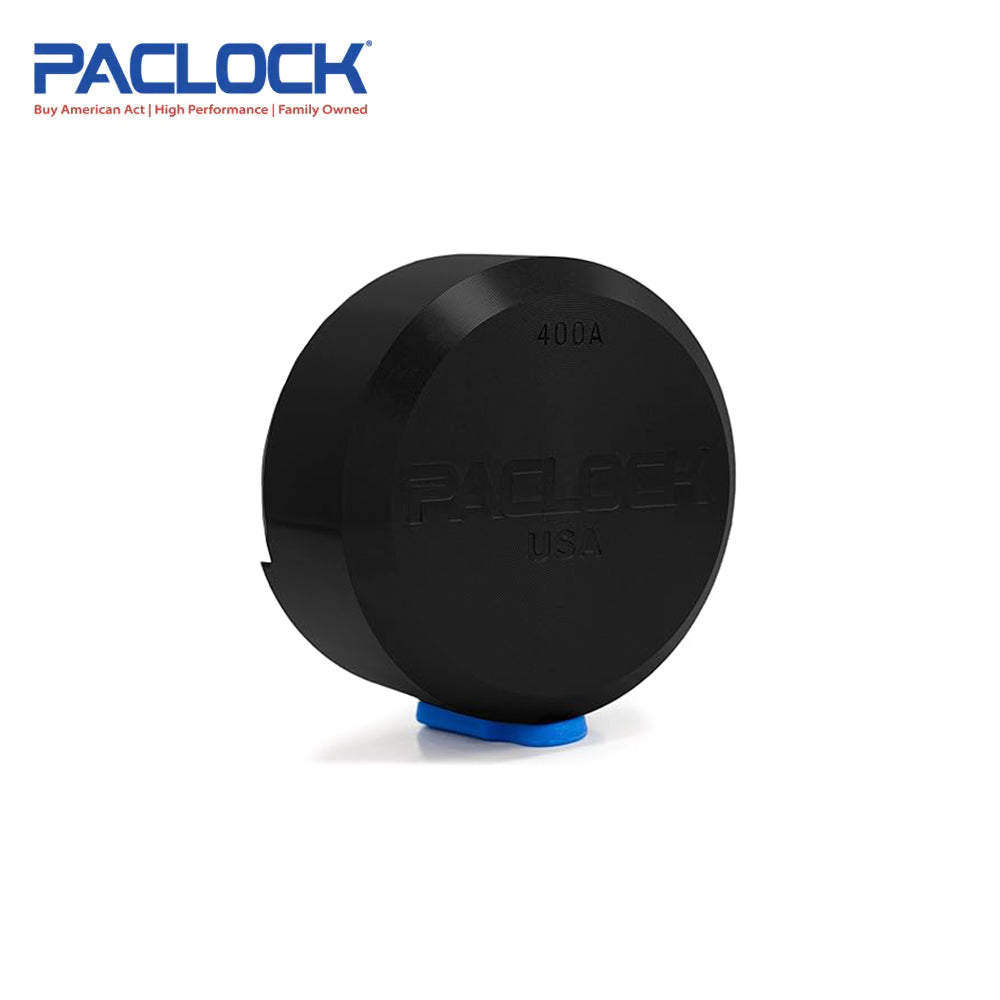 PACLOCK Hidden-Shackle Aluminum Stepped Back Hockey-Puck-Style Lock with PR1 Keyway 400A-IC Series - Hardened Steel Shackles