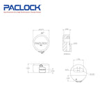 PACLOCK Hidden-Shackle Aluminum Stepped Back Hockey-Puck-Style Lock with PR1 Keyway 400A-IC Series - Hardened Steel Shackles