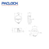 PACLOCK Hidden-Shackle Aluminum Stepped Back Hockey-Puck-Style Lock with M1 Keyway 400A-IC Series - Hardened Steel Shackles