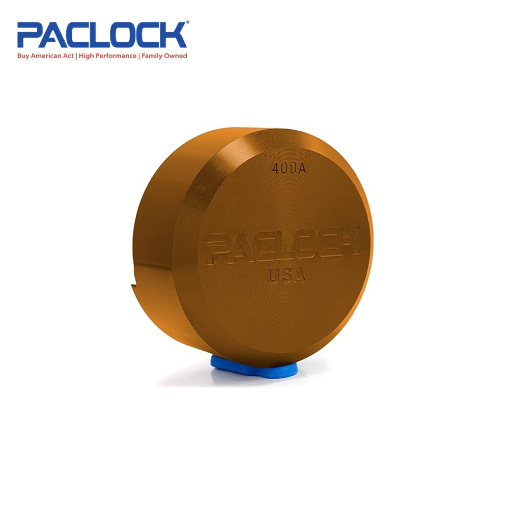 PACLOCK Hidden-Shackle Aluminum Stepped Back Hockey-Puck-Style Lock with PR1 Keyway 400A-IC Series - Hardened Steel Shackles