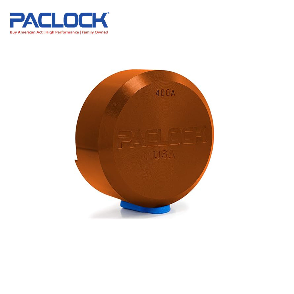 PACLOCK Hidden-Shackle Aluminum Stepped Back Hockey-Puck-Style Lock with PR1 Keyway 400A-IC Series - Hardened Steel Shackles