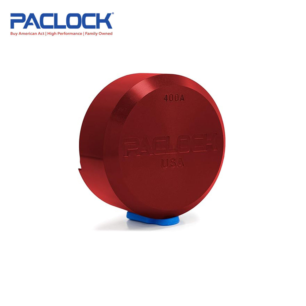 PACLOCK Hidden-Shackle Aluminum Stepped Back Hockey-Puck-Style Lock with M1 Keyway 400A Series - Hardened Steel Shackles