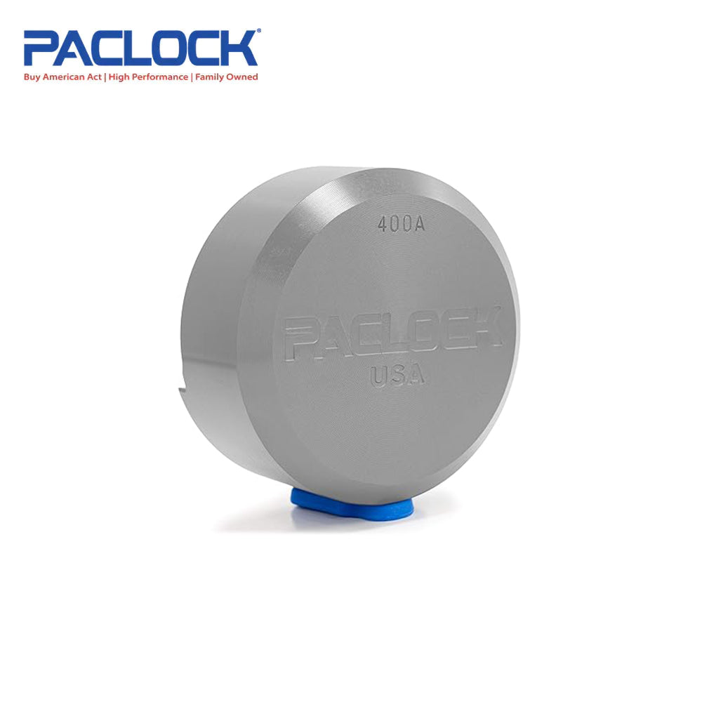 PACLOCK Hidden-Shackle Aluminum Stepped Back Hockey-Puck-Style Lock with PR2 Keyway 400A Series - Hardened Steel Shackles