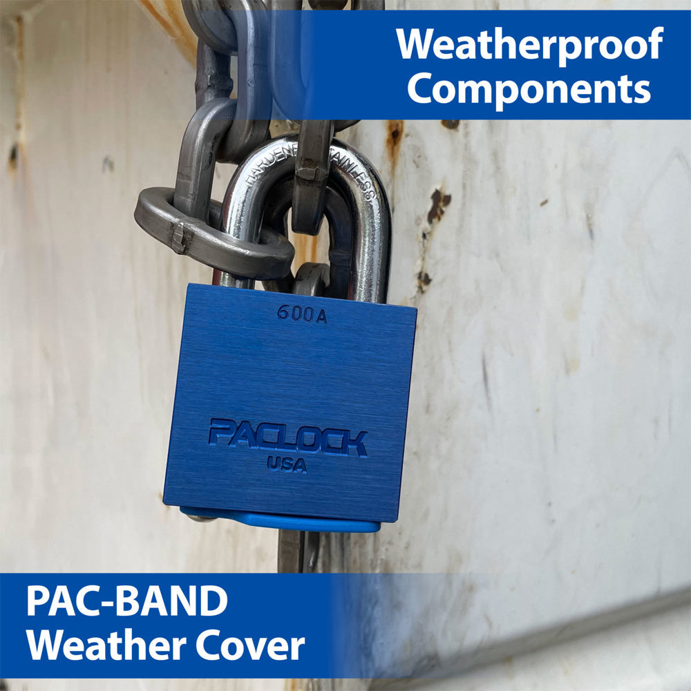 PACLOCK Ultra-Heavy-Duty Aluminum Padlock with 3/4 Shackle Spread and PR2 Keyway 600A Series - Hardened Steel Shackles