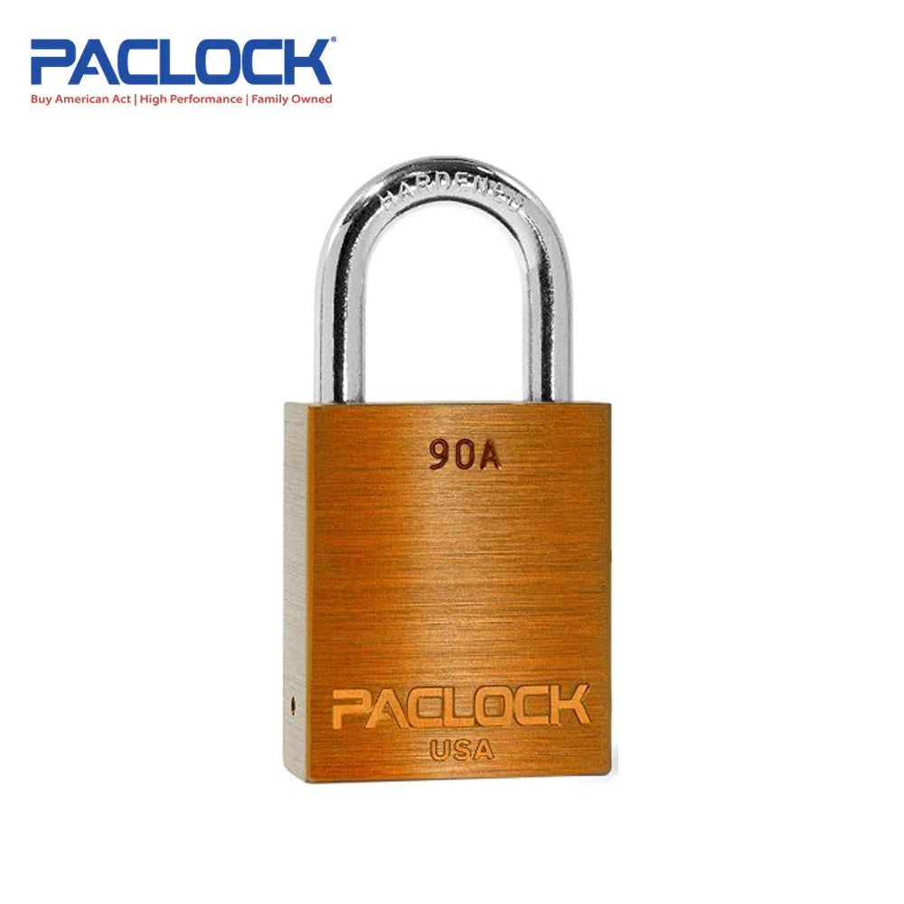 PACLOCK Light-Duty Aluminum Padlock with 3/4 Inch Shackle Spread 90A Series - Hardened Steel Shackles