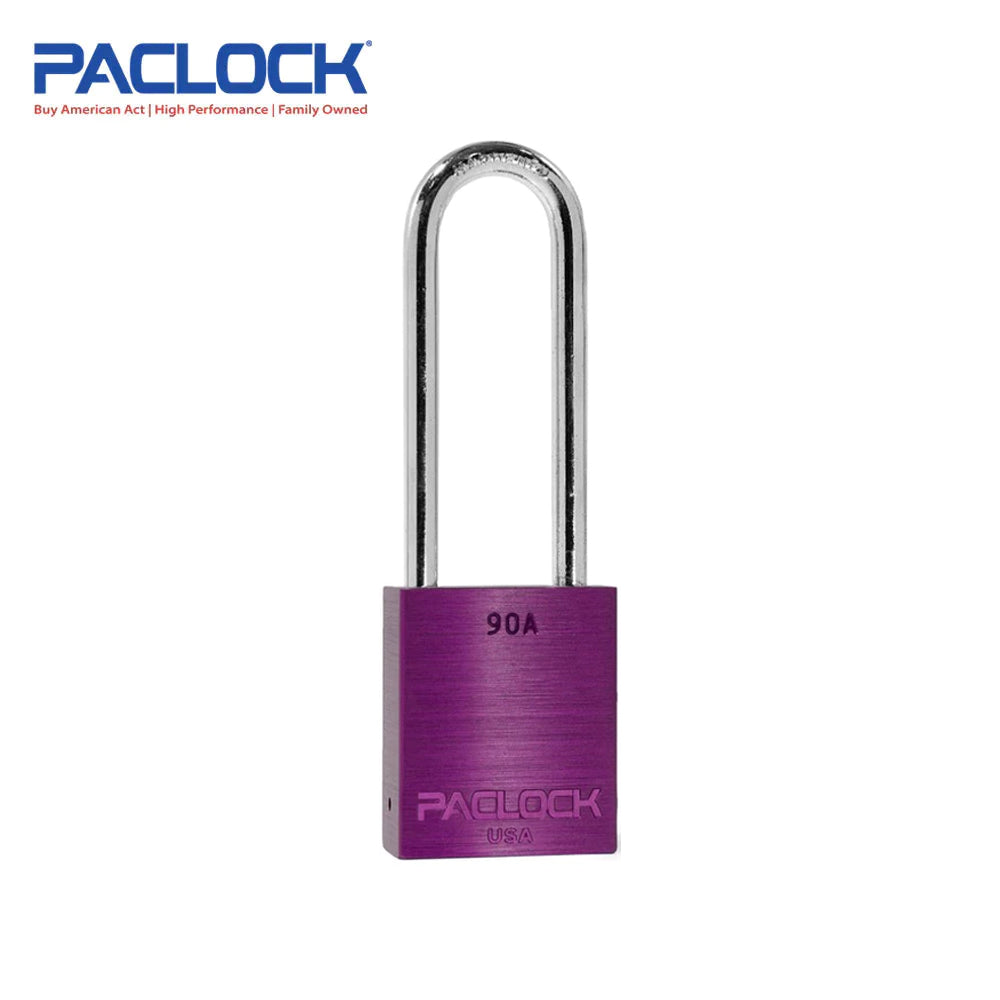 PACLOCK Light-Duty Aluminum Padlock with 3/4 Inch Shackle Spread 90A Series - Hardened Steel Shackles