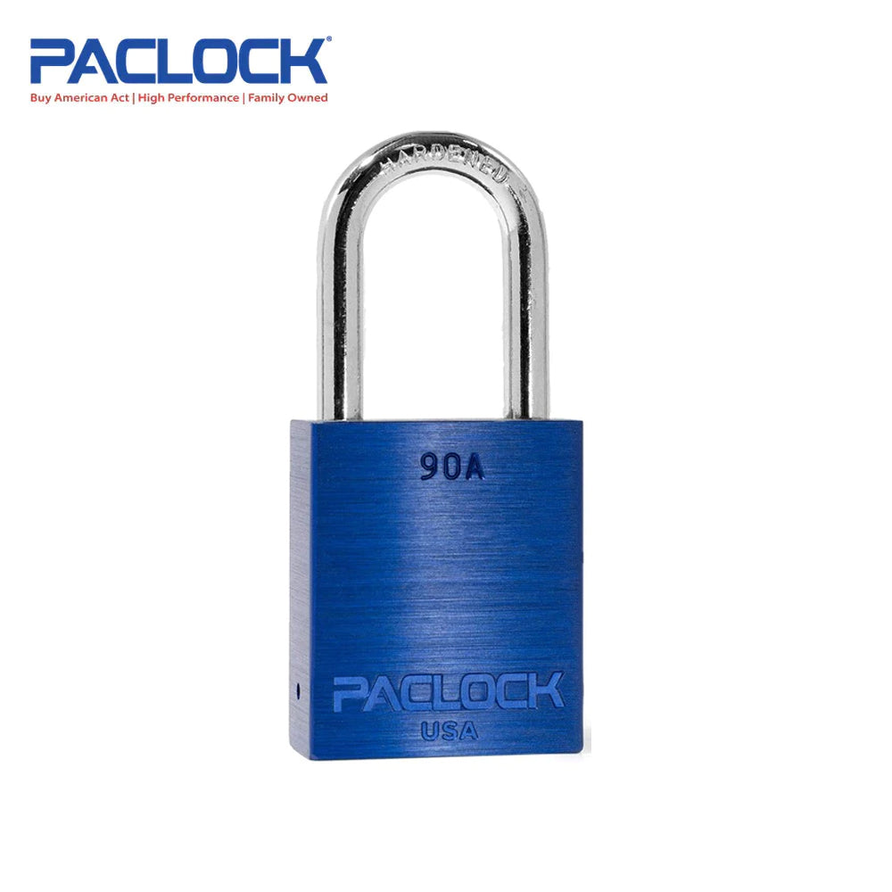 PACLOCK Light-Duty Aluminum Padlock with 3/4 Inch Shackle Spread 90A Series - Hardened Steel Shackles