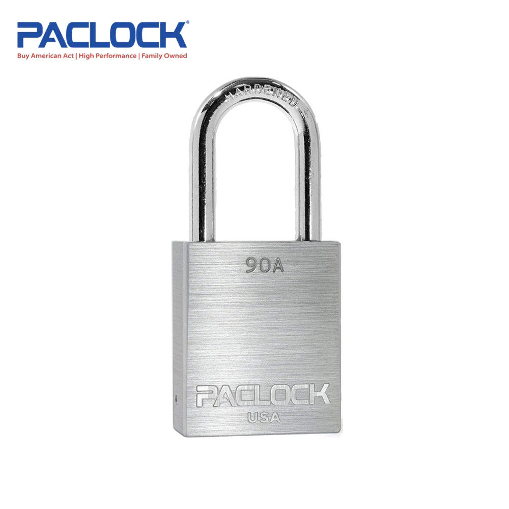 PACLOCK Light-Duty Aluminum Padlock with 3/4 Inch Shackle Spread 90A Series - Hardened Steel Shackles