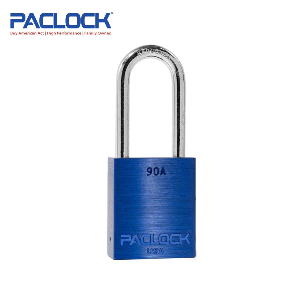 PACLOCK Light-Duty Aluminum Padlock with 3/4 Inch Shackle Spread 90A Series - Hardened Steel Shackles