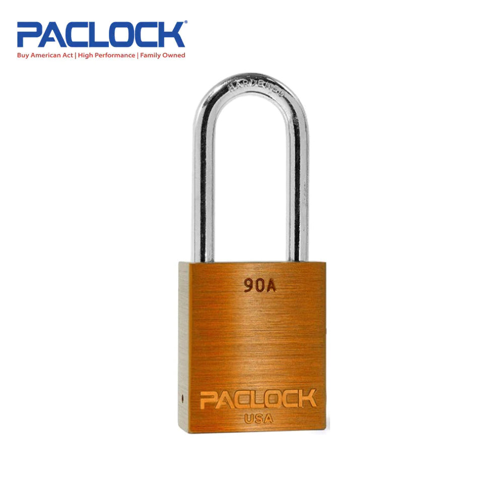 PACLOCK Light-Duty Aluminum Padlock with 3/4 Inch Shackle Spread 90A Series - Hardened Steel Shackles