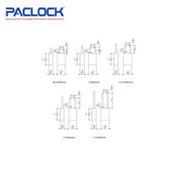 PACLOCK Light-Duty Aluminum Padlock with 3/4 Inch Shackle Spread 90A-IC Series - Hardened Steel Shackles