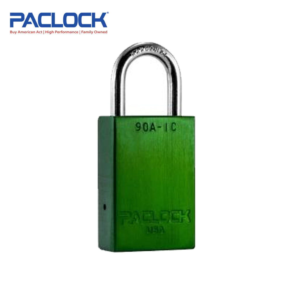 PACLOCK Light-Duty Aluminum Padlock with 3/4 Inch Shackle Spread 90A-IC Series - Hardened Steel Shackles