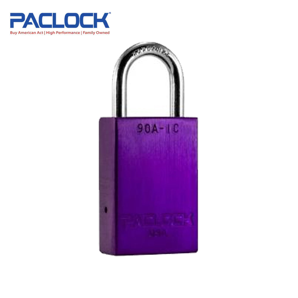 PACLOCK Light-Duty Aluminum Padlock with 3/4 Inch Shackle Spread 90A-IC Series - Hardened Steel Shackles