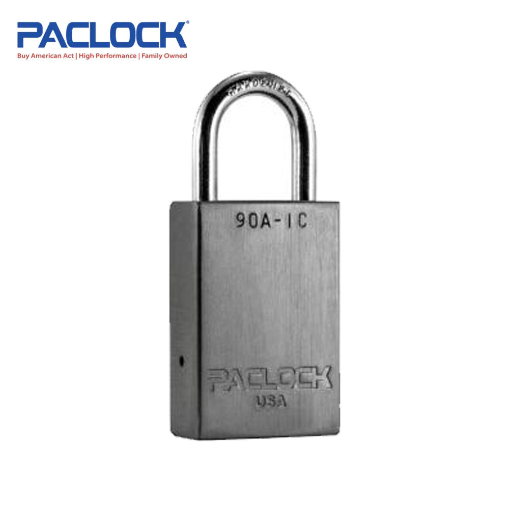 PACLOCK Light-Duty Aluminum Padlock with 3/4 Inch Shackle Spread 90A-IC Series - Hardened Steel Shackles