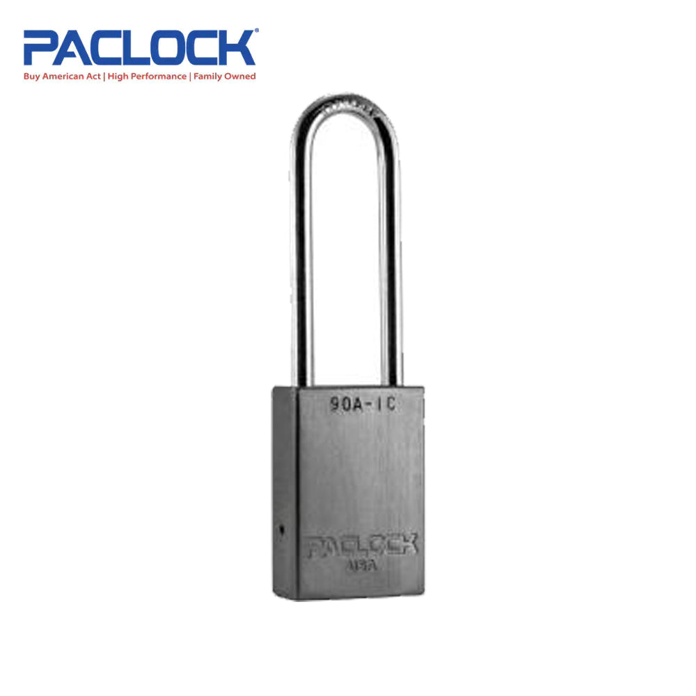 PACLOCK Light-Duty Aluminum Padlock with 3/4 Inch Shackle Spread 90A-IC Series - Hardened Steel Shackles