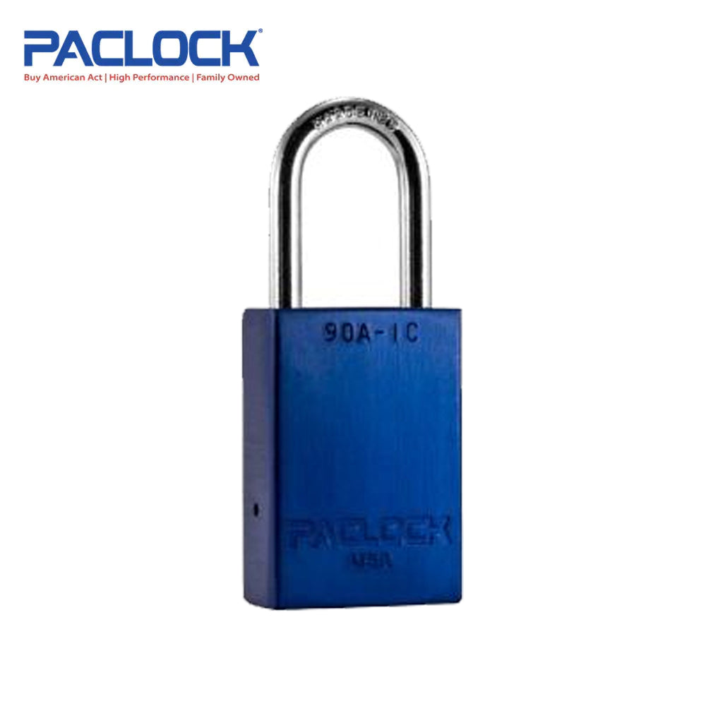 PACLOCK Light-Duty Aluminum Padlock with 3/4 Inch Shackle Spread 90A-IC Series - Hardened Steel Shackles