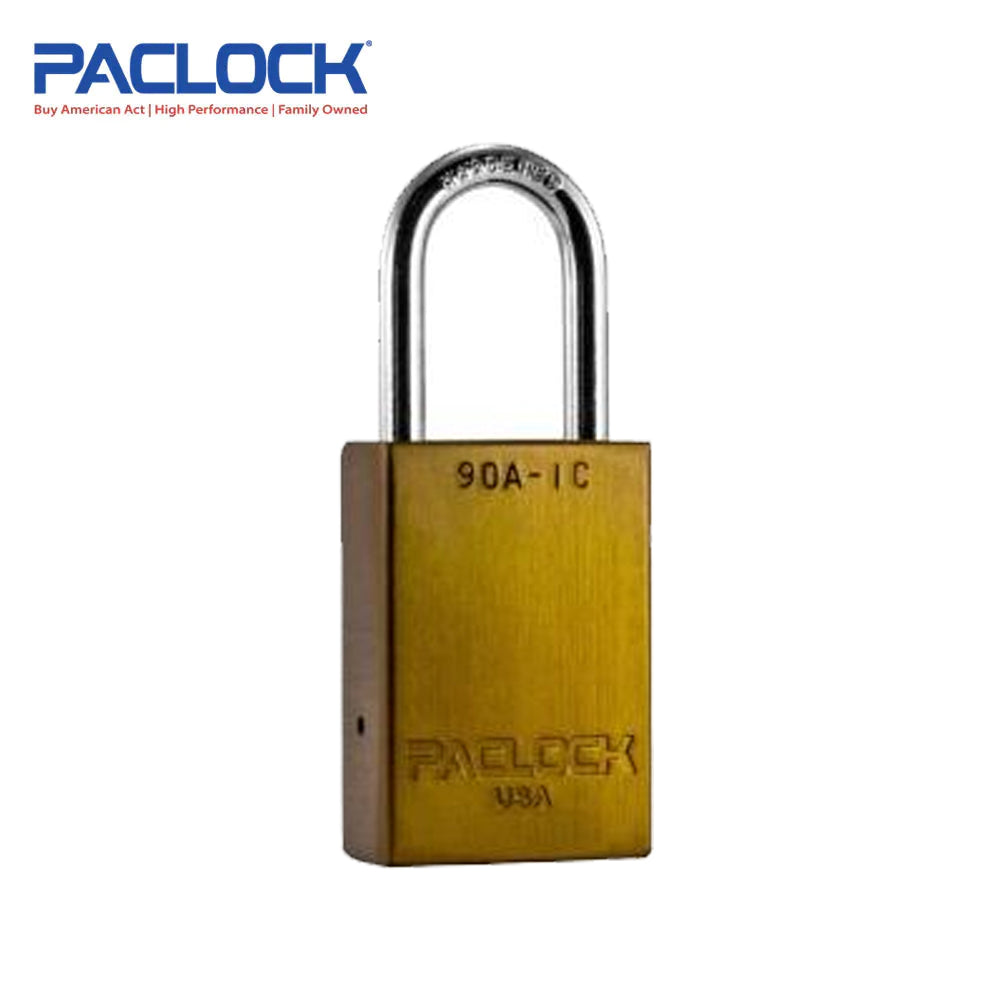 PACLOCK Light-Duty Aluminum Padlock with 3/4 Inch Shackle Spread 90A-IC Series - Hardened Steel Shackles