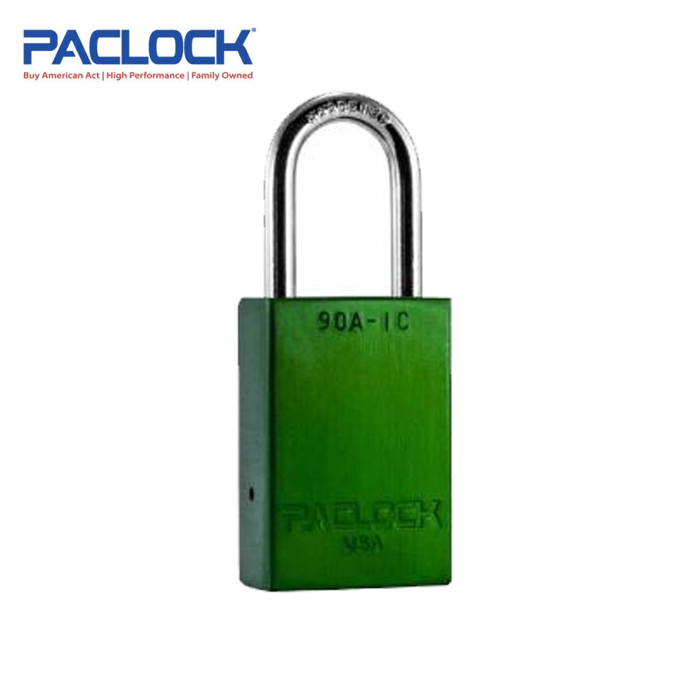 PACLOCK Light-Duty Aluminum Padlock with 3/4 Inch Shackle Spread 90A-IC Series - Hardened Steel Shackles