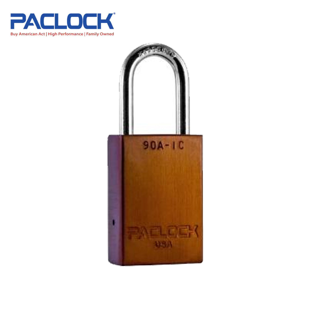 PACLOCK Light-Duty Aluminum Padlock with 3/4 Inch Shackle Spread 90A-IC Series - Hardened Steel Shackles