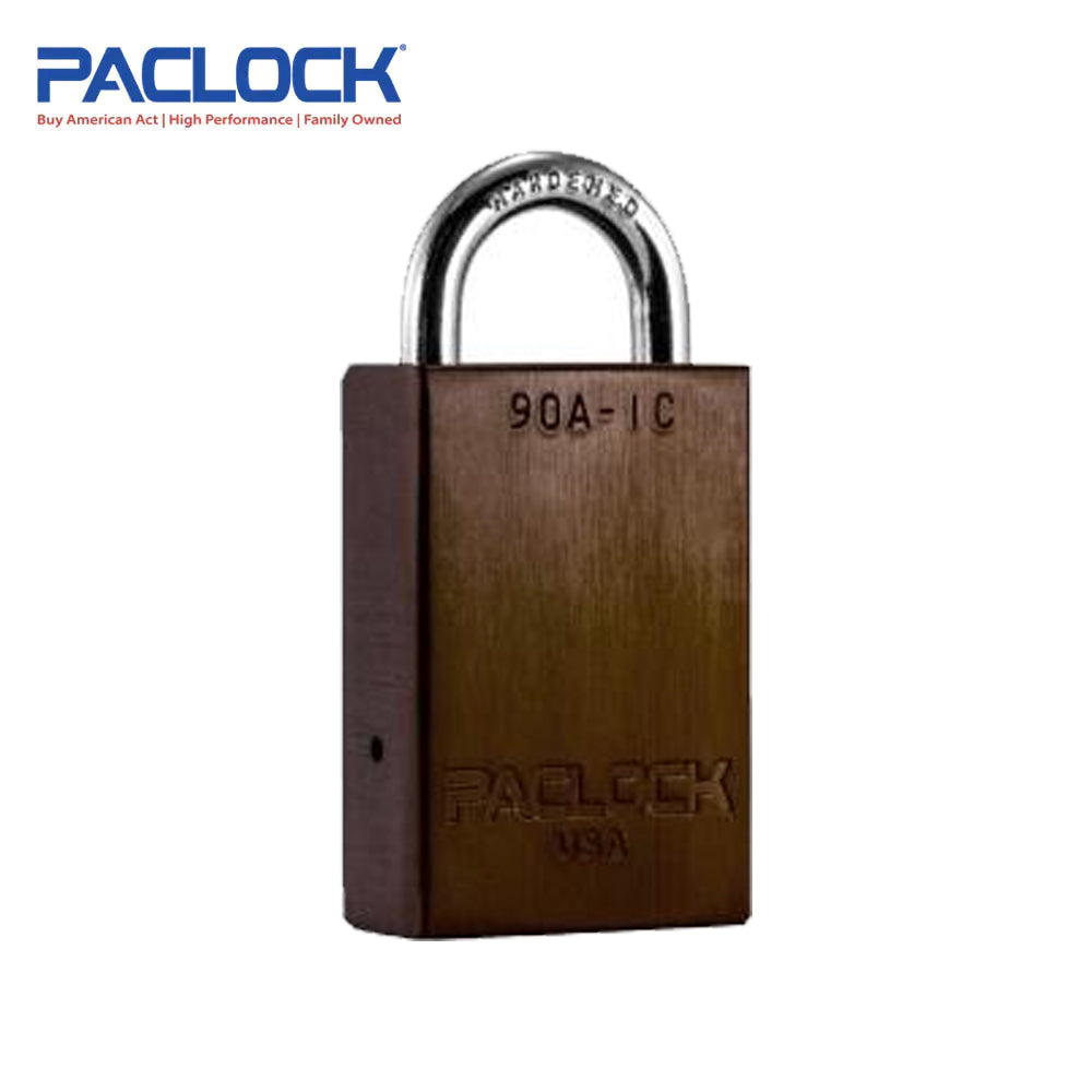 PACLOCK Light-Duty Aluminum Padlock with 3/4 Inch Shackle Spread 90A-IC Series - Hardened Steel Shackles