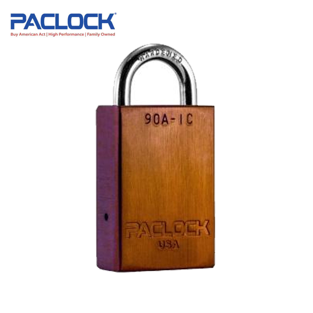 PACLOCK Light-Duty Aluminum Padlock with 3/4 Inch Shackle Spread 90A-IC Series - Hardened Steel Shackles