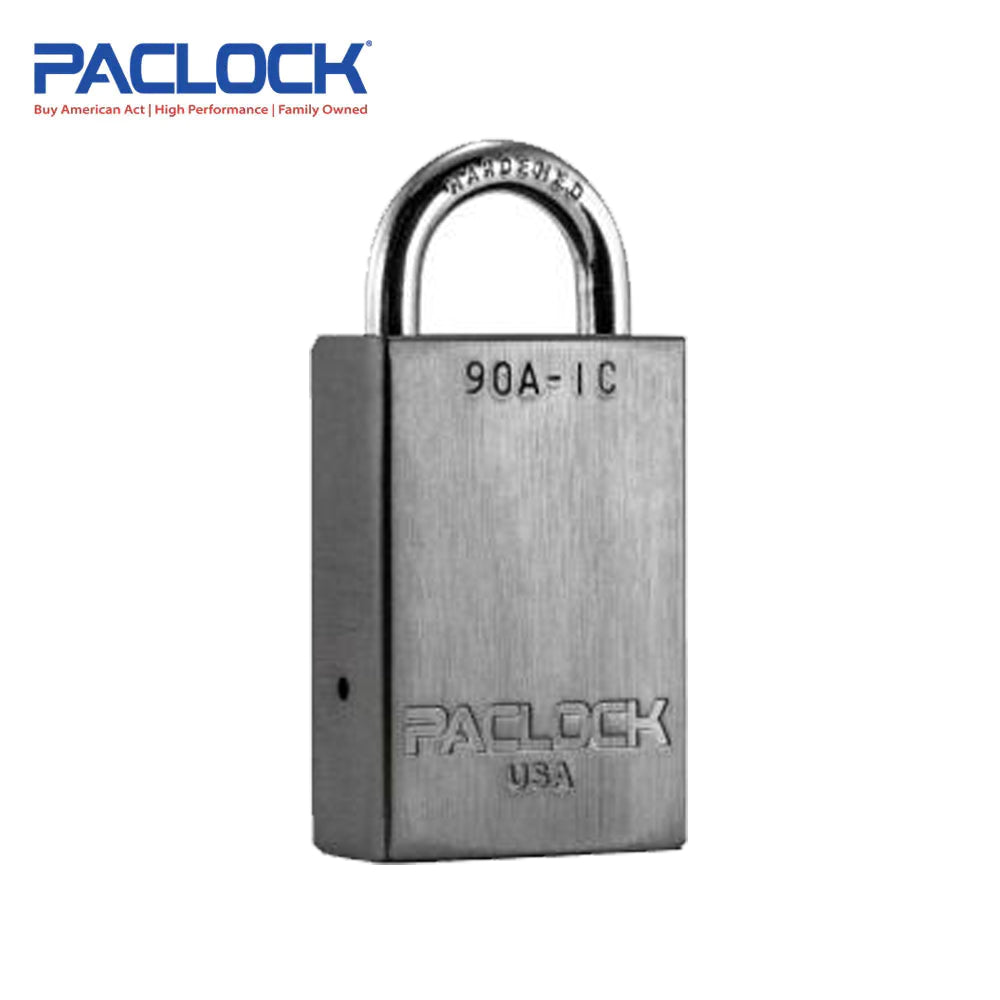 PACLOCK Light-Duty Aluminum Padlock with 3/4 Inch Shackle Spread 90A-IC Series - Hardened Steel Shackles