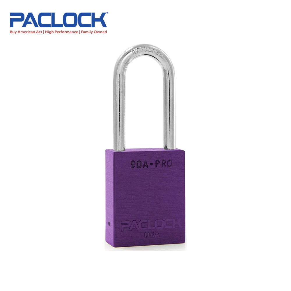 PACLOCK Aluminum Lock 7-Pin - Tag Out Padlock with 3/4 Inch Shackle Spread and PR2 Keyway 90A-PRO Series - Hardened Steel Shackles