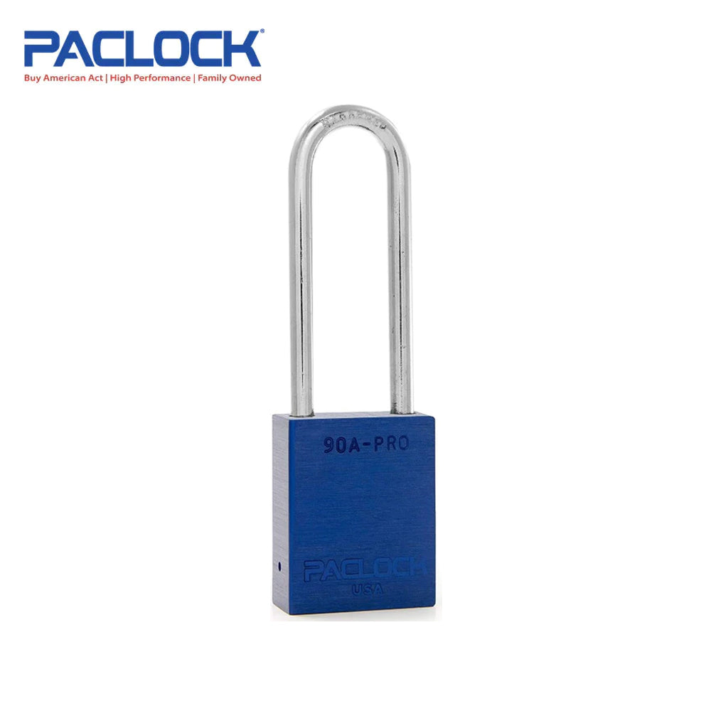 PACLOCK Aluminum Lock 7-Pin - Tag Out Padlock with 3/4 Inch Shackle Spread and PR2 Keyway 90A-PRO Series - Brass Shackles