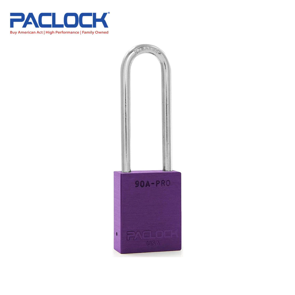 PACLOCK Aluminum Lock 7-Pin - Tag Out Padlock with 3/4 Inch Shackle Spread and PR2 Keyway 90A-PRO Series - Hardened Steel Shackles