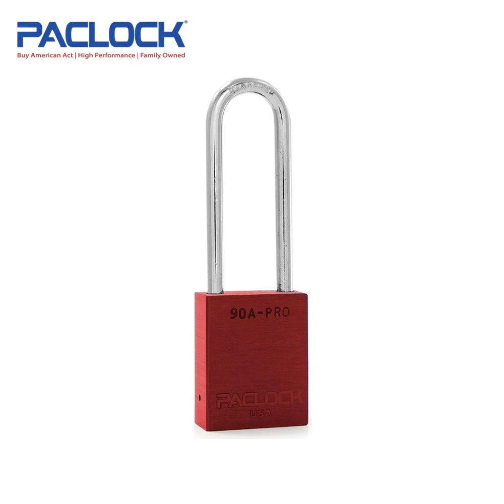 PACLOCK Aluminum Lock 7-Pin - Tag Out Padlock with 3/4 Inch Shackle Spread and PR2 Keyway 90A-PRO Series - Hardened Steel Shackles