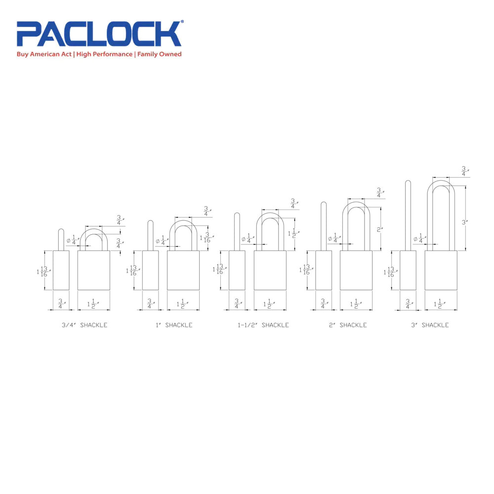 PACLOCK Light-Duty Brass Padlock with 3/4 Inch Shackle Spread 95 Series