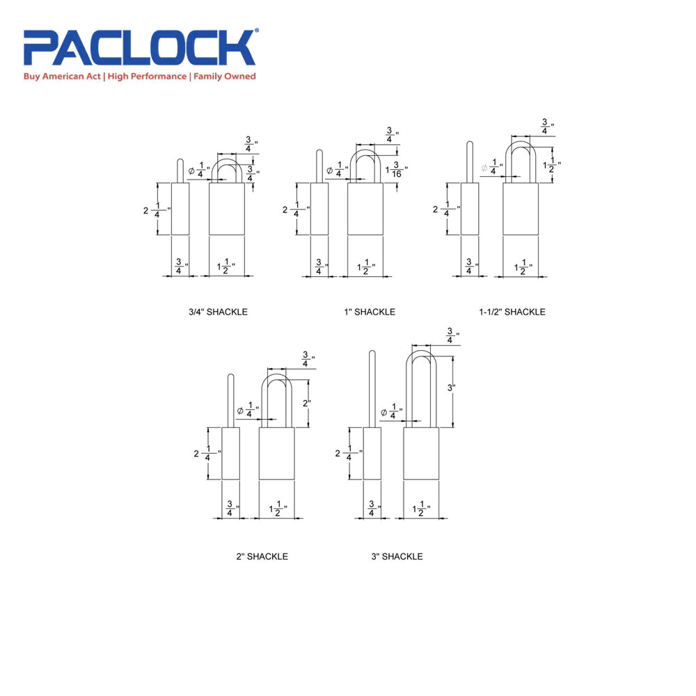 PACLOCK Light-Duty Brass Padlock with 3/4 Inch Shackle Spread 95-IC Series