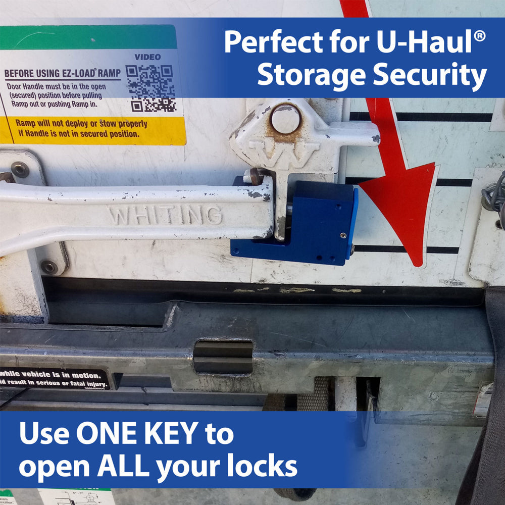 PACLOCK Hidden-Shackle Aluminum Block-Lock-Style Lock with PR2 Keyway LFIC-M32-BL17A-1100 Series - Hardened Steel Shackles