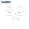 PACLOCK Hidden-Shackle Aluminum Block-Lock-Style Lock with P0 Keyway LFIC-Y7-BL17A-1100 Series - Hardened Steel Shackles