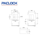 PACLOCK Hidden-Shackle Aluminum Block-Lock-Style Lock with PR2 Keyway KiK-BL17A-1100 Series - Hardened Steel Shackles