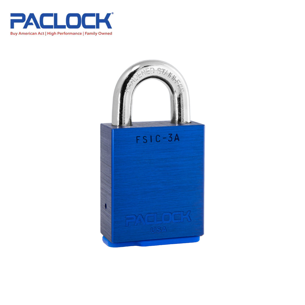 PACLOCK Heavy-Duty Aluminum Padlock with 3/4 Inch Shackle Spread FSIC-3A Series - Hardened Steel Shackles