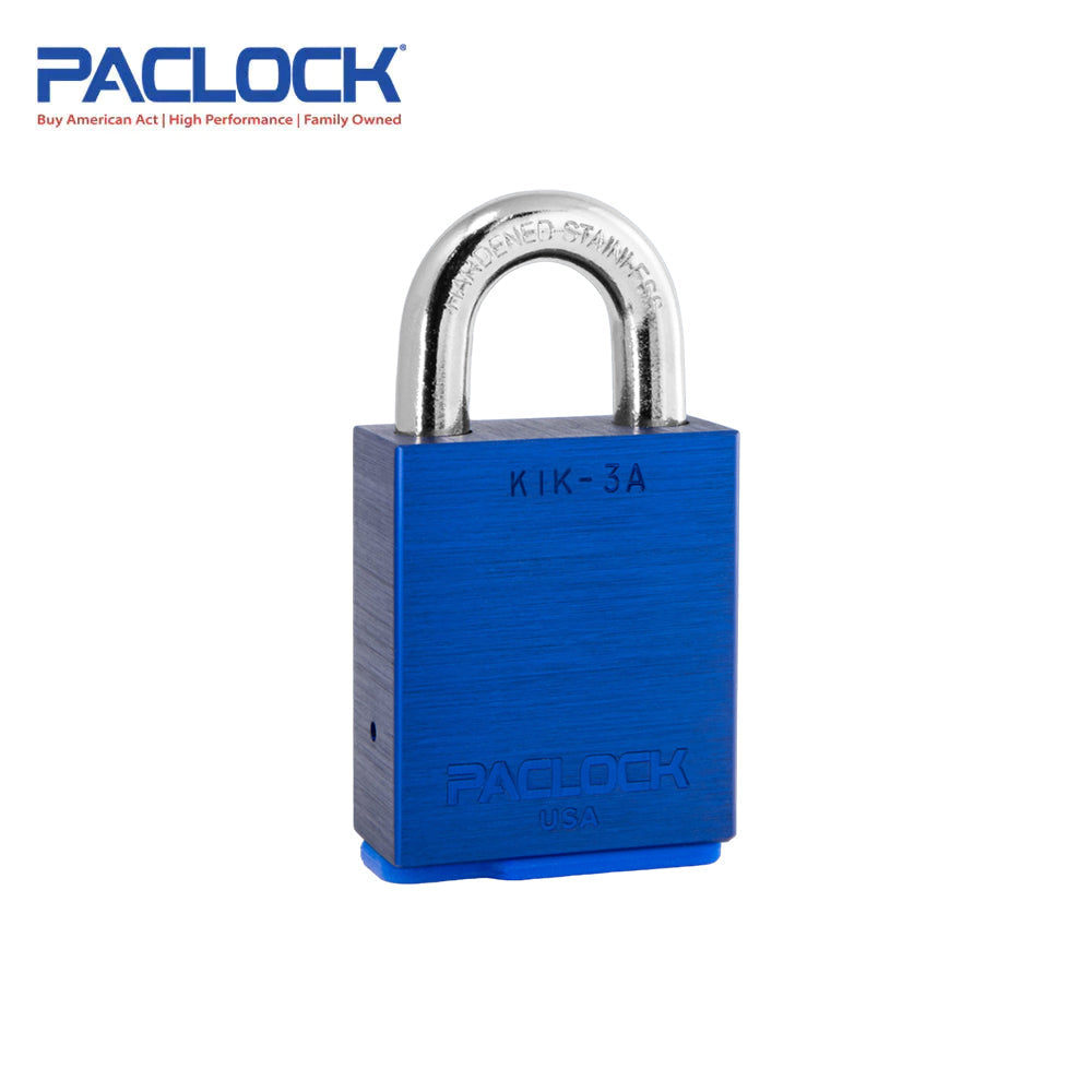 PACLOCK Heavy-Duty Aluminum Padlock with 3/4 Inch Shackle Spread KiK-3A Series - 316 Stainless Steel Shackles