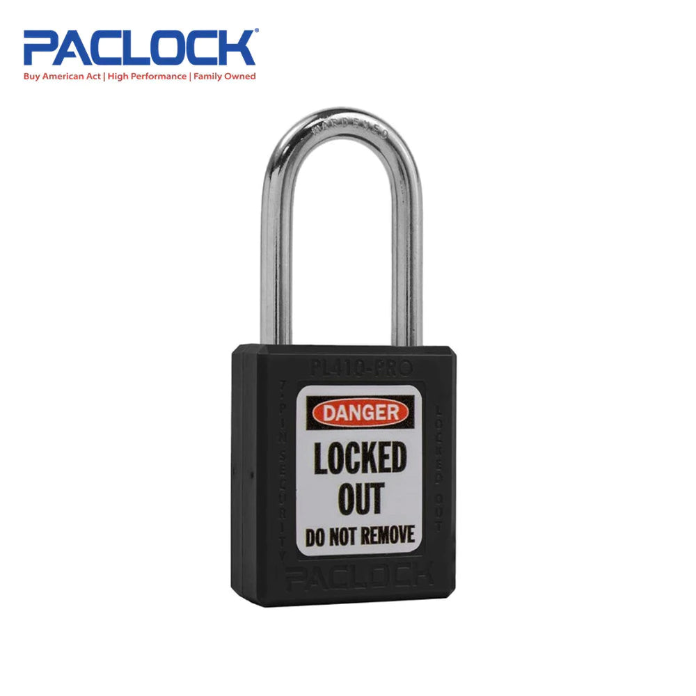 PACLOCK Thermoplastic 7-Pin Lock - Tag Out Padlock with Shackle Spread 3/4 Inch and Keyways PR2 PL410-PRO Series - Hardened Steel Shackles