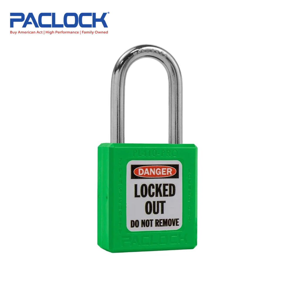 PACLOCK Thermoplastic 7-Pin Lock - Tag Out Padlock with Shackle Spread 3/4 Inch and Keyways PR2 PL410-PRO Series - Hardened Steel Shackles