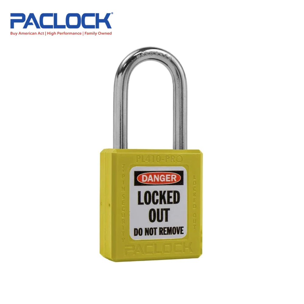 PACLOCK Thermoplastic 7-Pin Lock - Tag Out Padlock with Shackle Spread 3/4 Inch and Keyways PR2 PL410-PRO Series - Hardened Steel Shackles